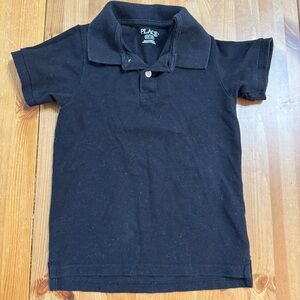The Children's Place 100% Cotton Pique Black Polo Shirt Church Uniform 5/6